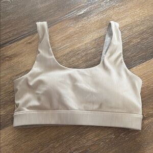 Women's large Zyia Cream Ribbed Bra